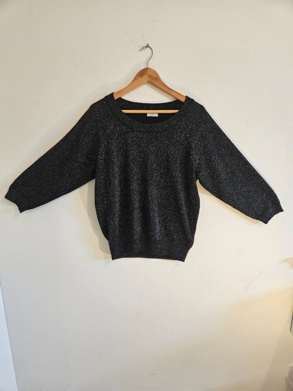 Madewell Wallace Metallic Sparkle Sweater | Medium | Wool Blend